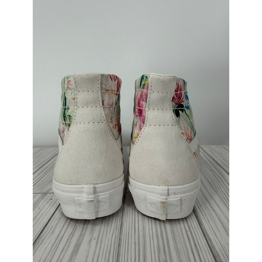 Vans Sk8-Hi Tapered Floral Bouquet High Top Sneakers Cream Ivory Suede Women 9.5 - Picture 12 of 12